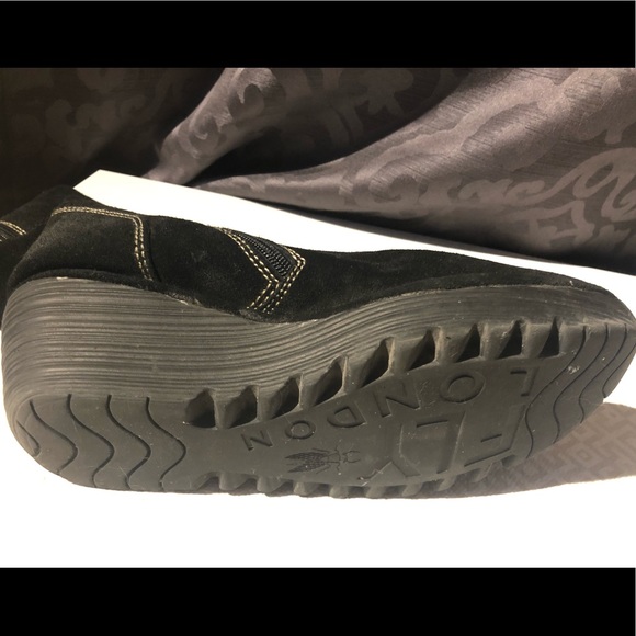 FLY London Yust Tall Oil Suede Leather Wedge Boots - Picture 8 of 10